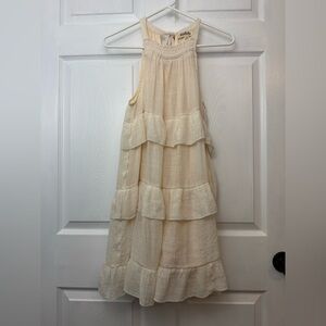 Listicle Cream Tiered Dress